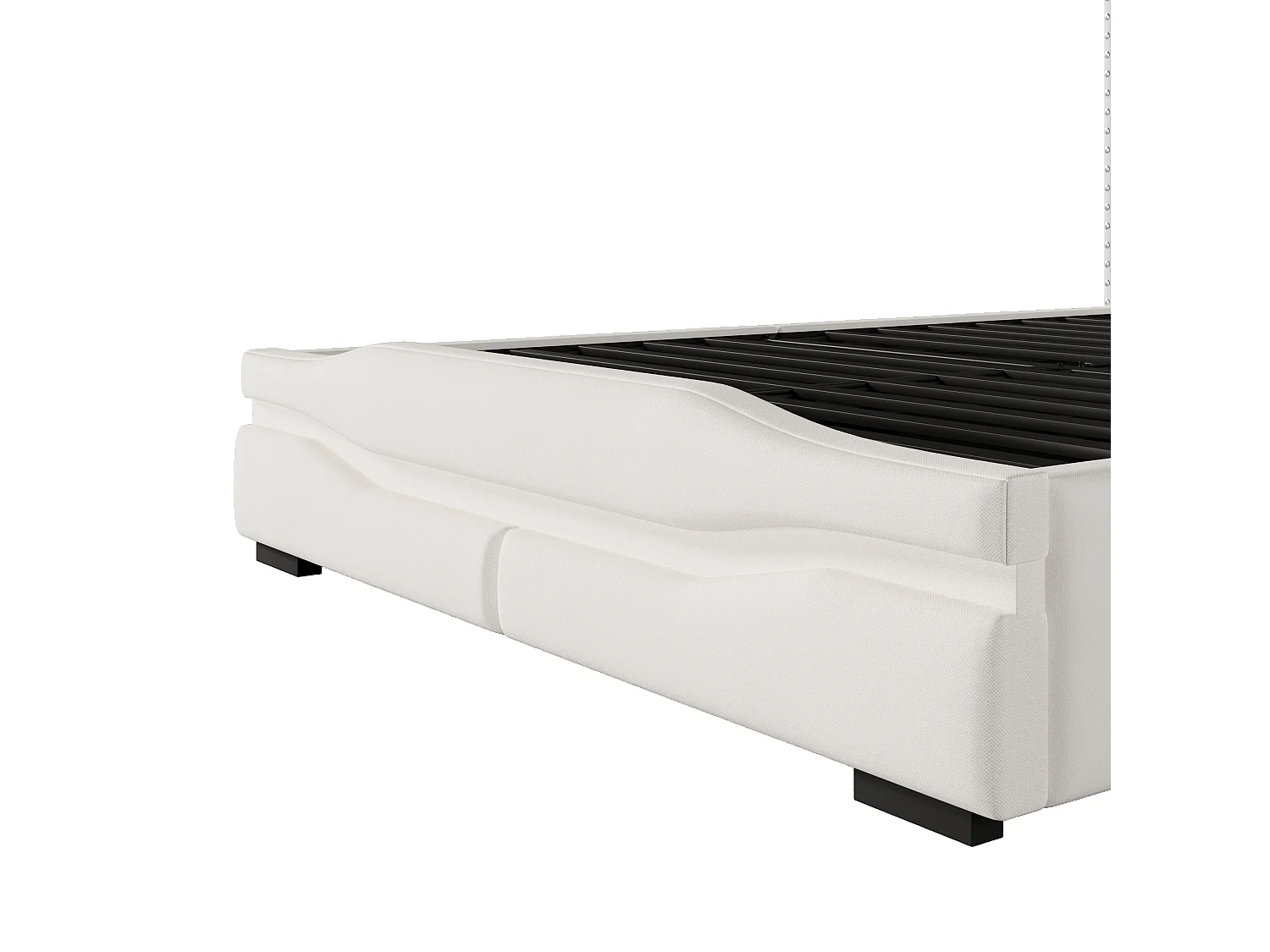 Stauraumbett 140 x 200 cm, Erwachsenenbett mit USB- und LED-Beleuchtung, Kopfteil mit Stauraum – Beige Leinen (ohne Matratze)