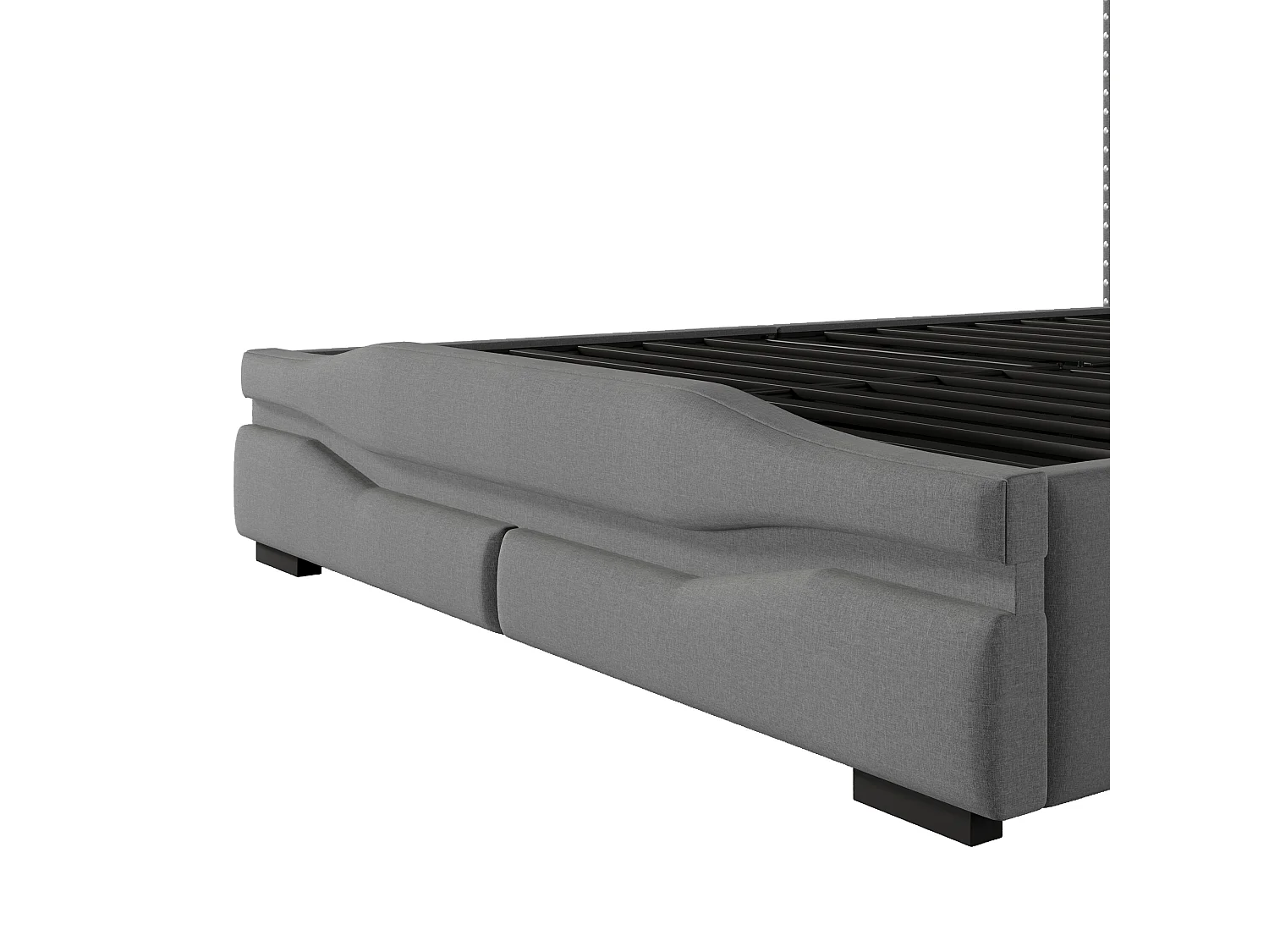 Cama con almacenaje de 140x200 cm, cama para adultos con USB e LED, cabecero con almacenaje - Lino gris (sin colchón)