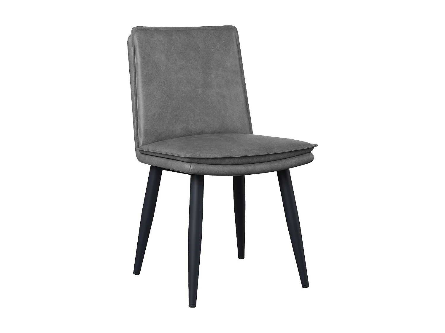 Lot de 4 chaises de salle à manger, PU gris, assises rembourrées double couche - pour salles à manger et salon