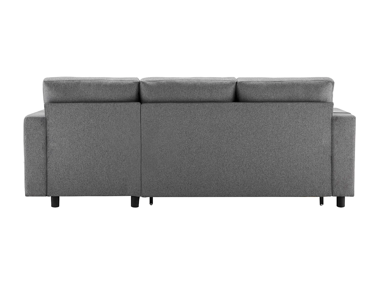 Canapé 3 places, canapé convertible avec rangement et poches latérales, structure en métal - lin gris foncé