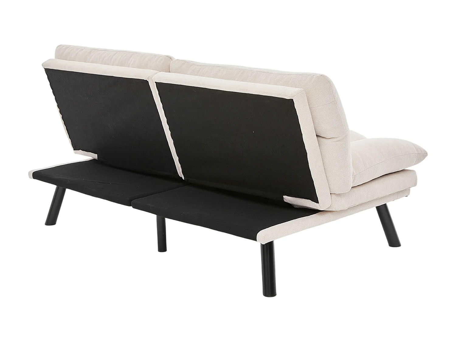 2-Sitzer-Sofa, Gepolstertes Sofa mit verstellbarer Rückenlehne und Armlehnen, Metallbeine - beige Chenille