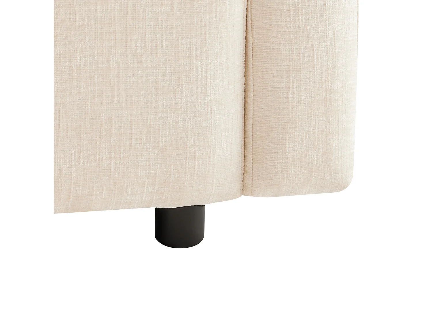 3-Sitzer-Sofa, Chenille-Sofa mit gepolsterter Rückenlehne und Fußhocker – Beige