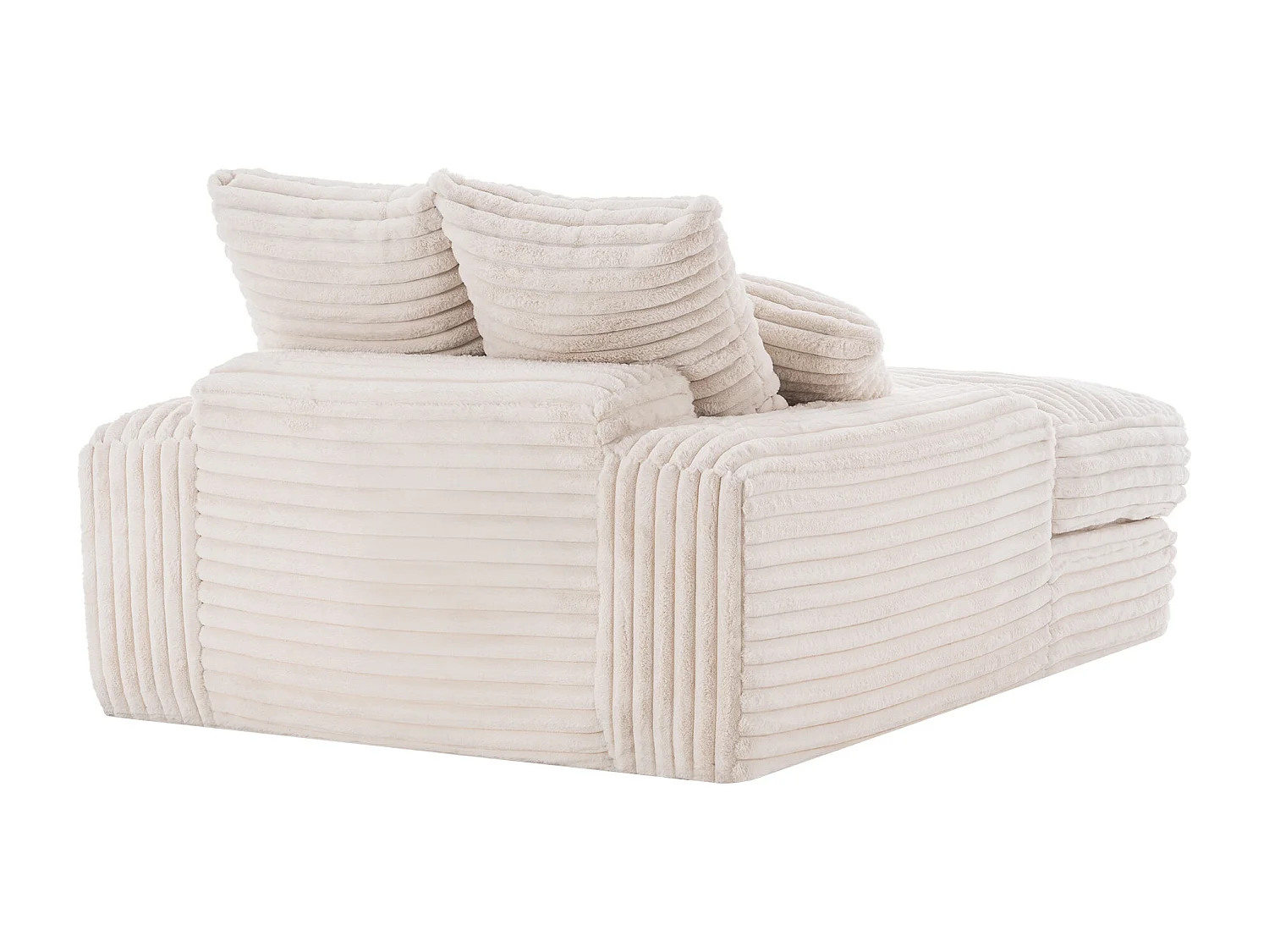 Polstersofa, beiges Cordsofa mit Rückenlehne und Kissen – für Wohn- und Schlafzimmer