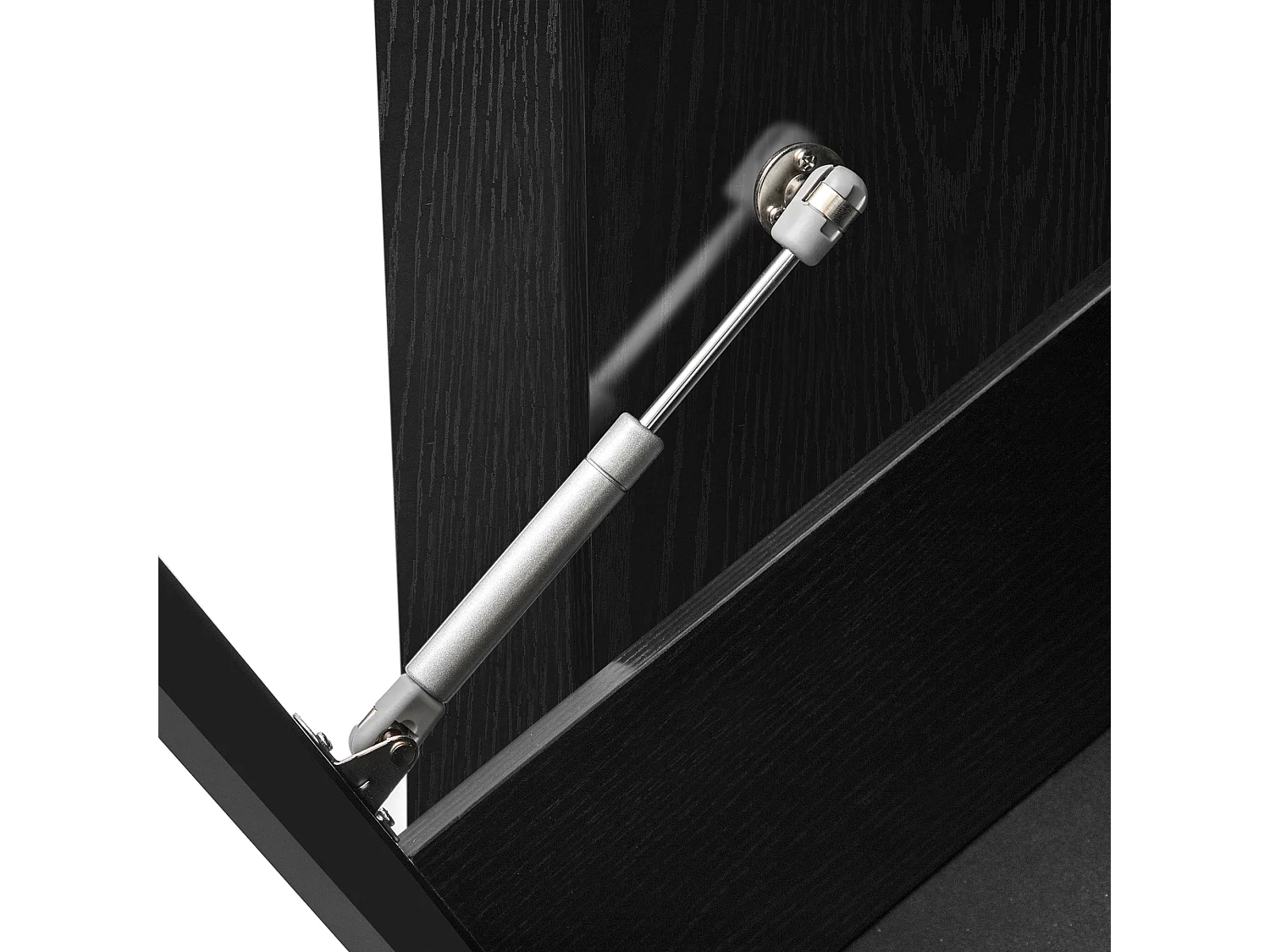 Îlot de cuisine mobile avec port USB et plateau de table pliable, 2 tiroirs de rangement - noir