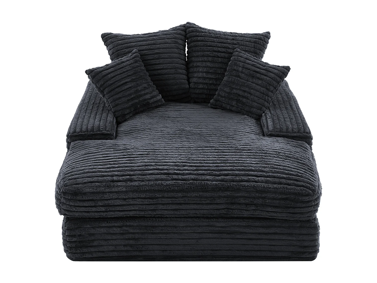 Canapé capitonné, canapé en velours côtelé gris avec dossier et coussins - pour salon et aux chambre