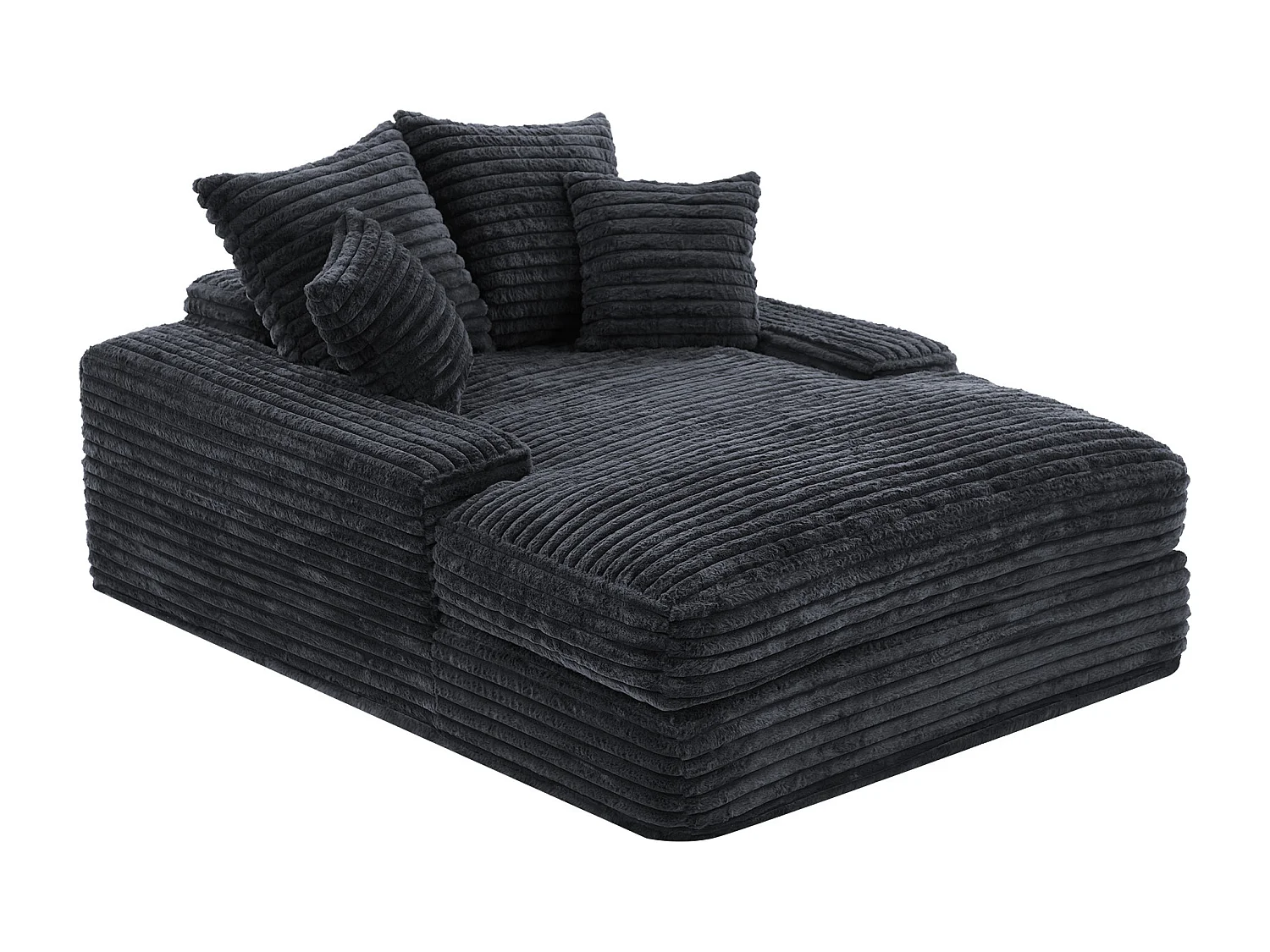 Canapé capitonné, canapé en velours côtelé gris avec dossier et coussins - pour salon et aux chambre