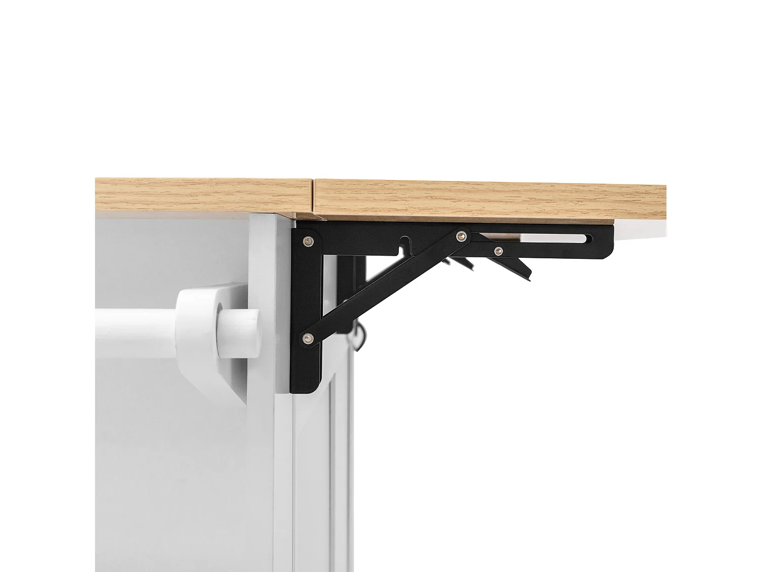 Mobiel keukeneiland met USB-aansluiting en uitklapbaar tafelblad, 2 opberglades - wit