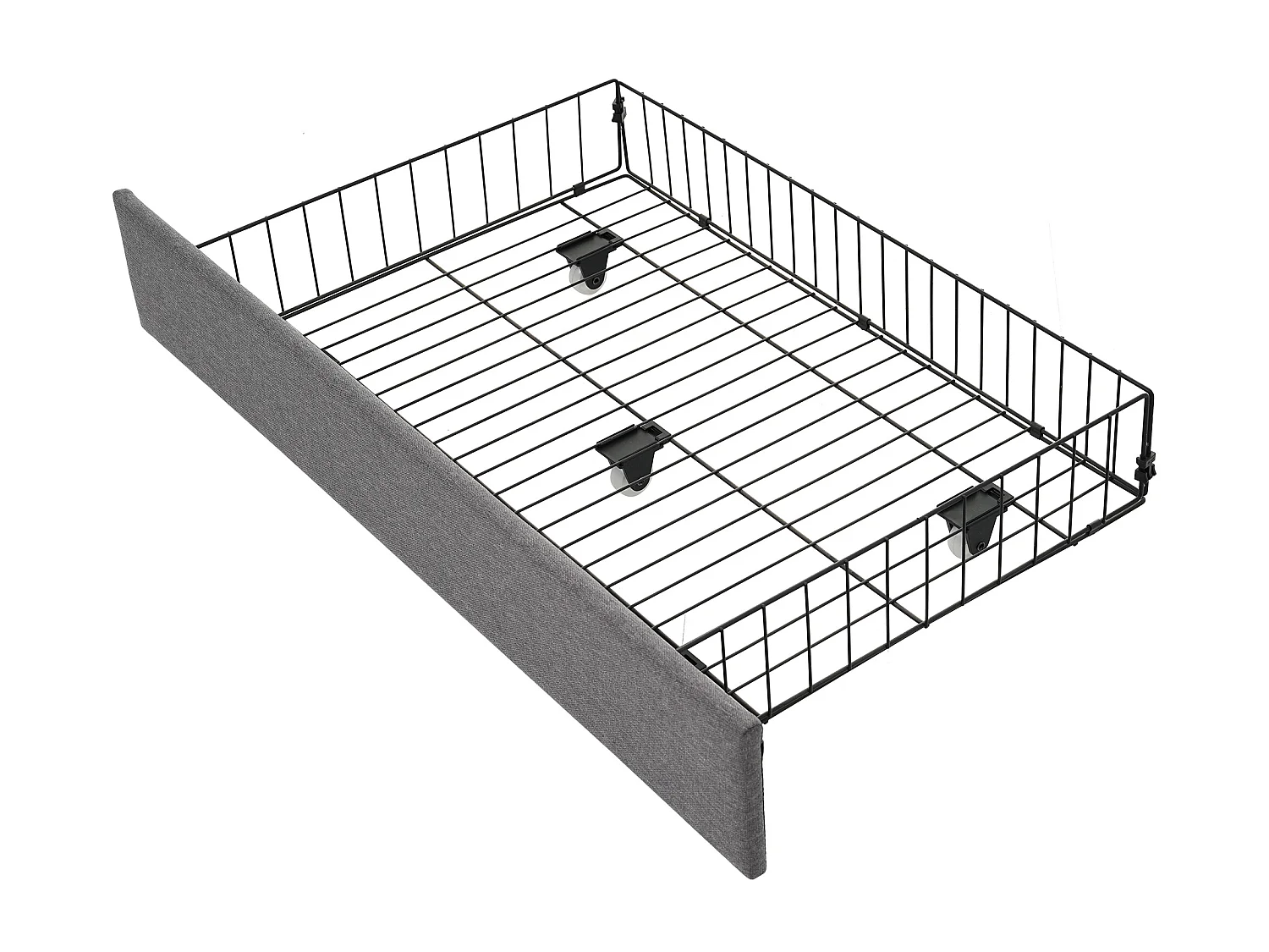 Lit banquette 90x190 cm Lit enfant avec tête de lit, 2 tiroirs, USB / Type-C - en lin - gris - sans matelas