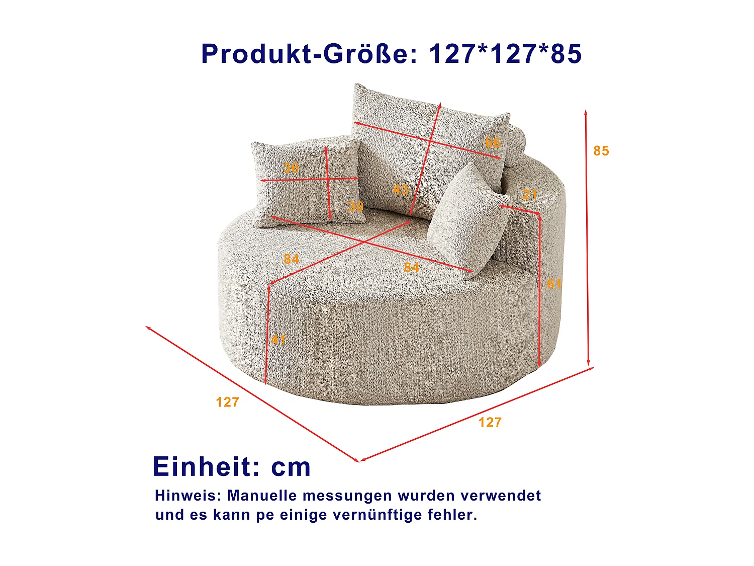 Canapé 1 place, canapé rembourré avec accoudoirs et dossier - Chenille kaki - pour salon et chambre