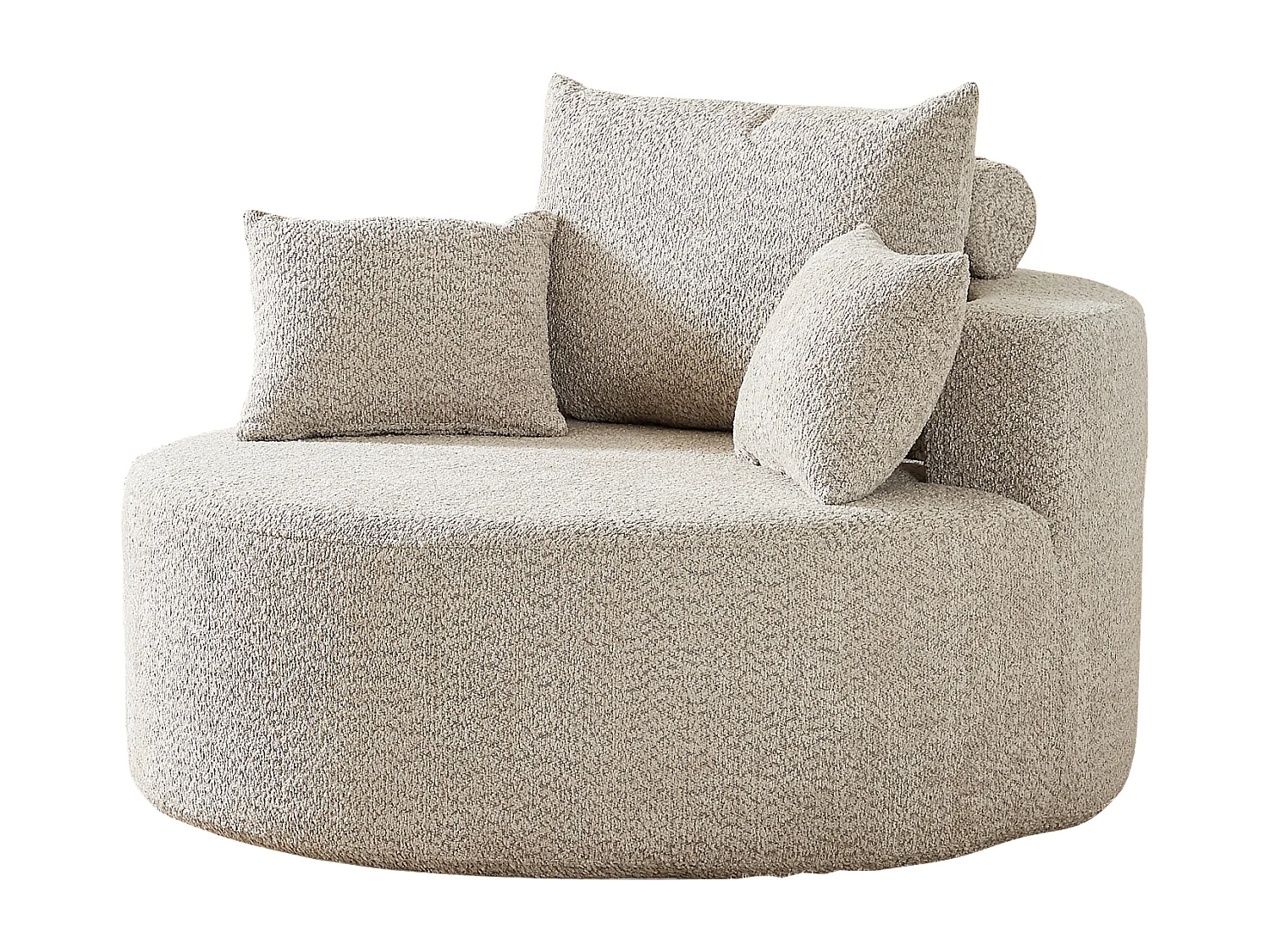 Canapé 1 place, canapé rembourré avec accoudoirs et dossier - Chenille kaki - pour salon et chambre