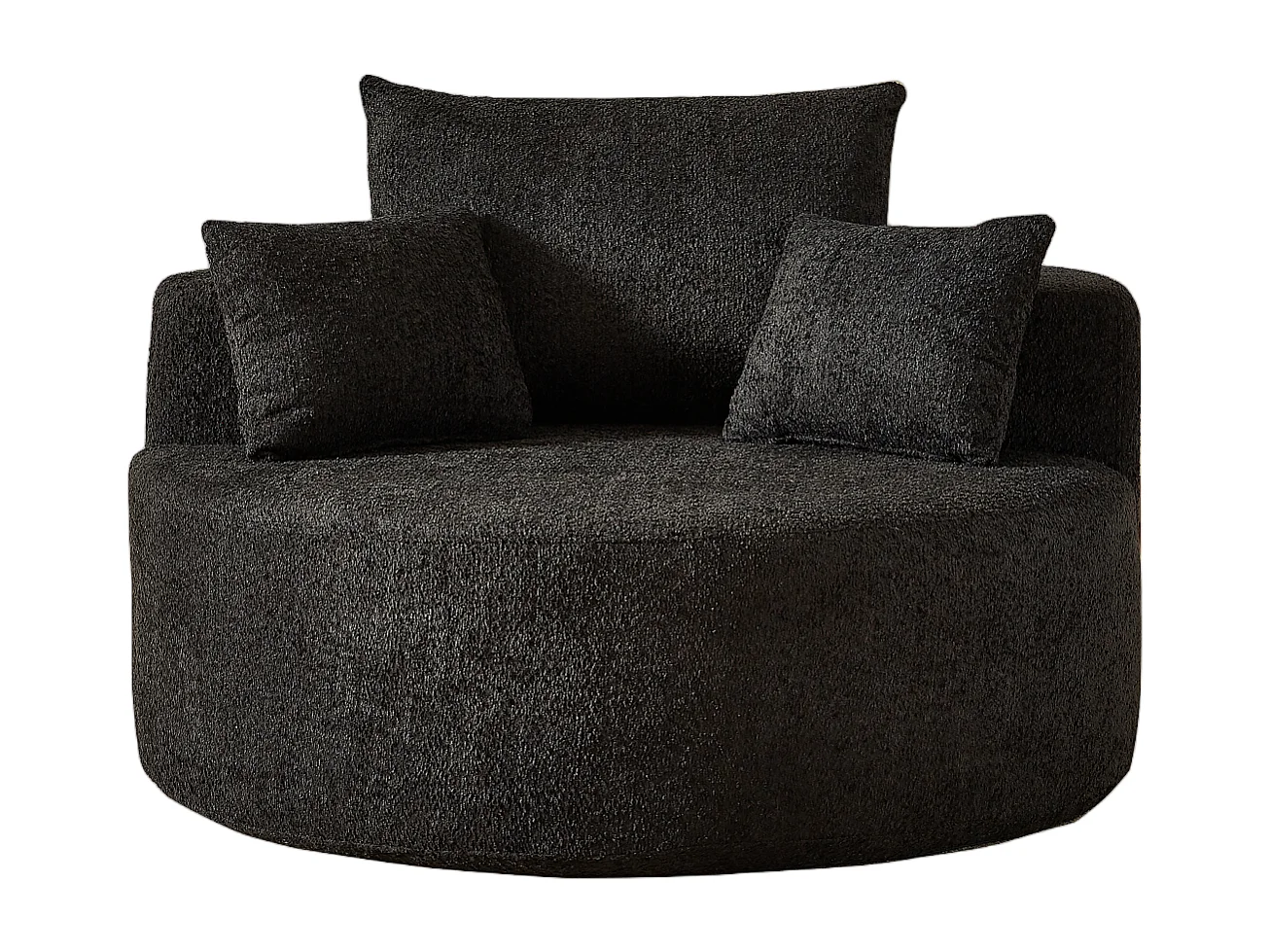 Sofa jednoosobowa, sofa tapicerowana z podłokietnikami i oparciem - Czarny szenil - do salonu i sypialni