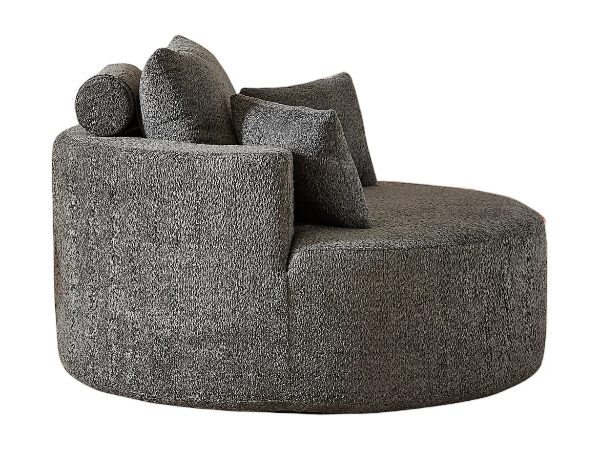 Einzelsitzer-Sofa, Polstersofa mit Armlehnen und Rückenlehne – Graues Chenille – für Wohn- und Schlafzimmer