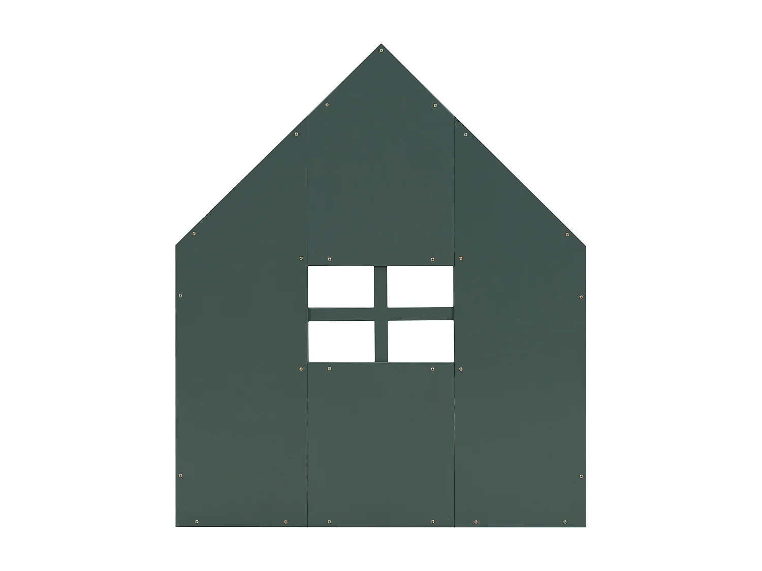 Lit cabane 90x200 cm, lit enfant avec barrières de sécurité et sommier à lattes en bois - pin - vert (sans matelas)