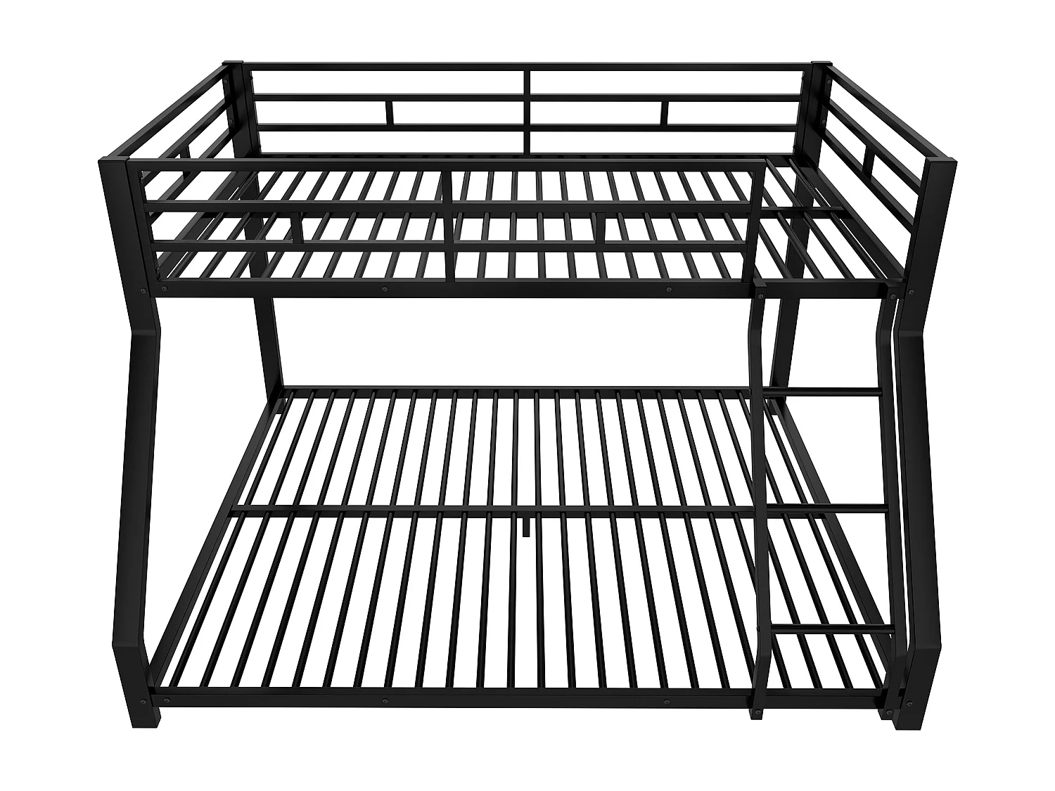 Stapelbed 90/140x200 cm, kinderbed met uitvalbeveiliging en ladder, metaal - zwart (zonder matras)