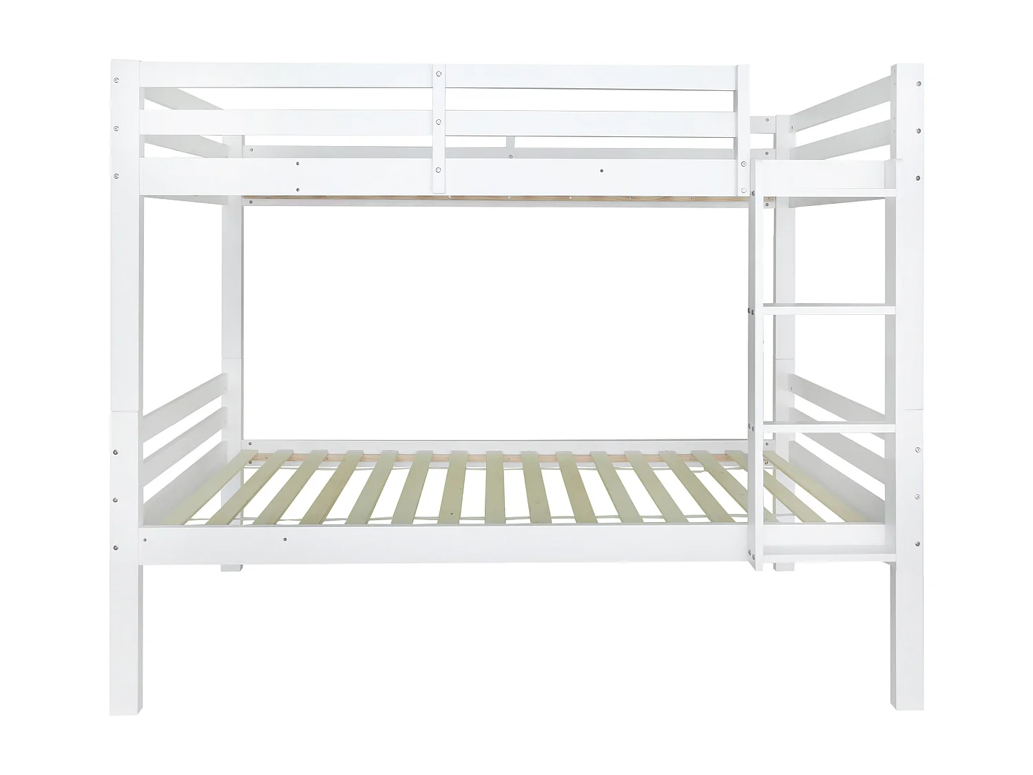 Lit superposé 90x200 cm Lit enfant avec échelle et dispositif antichute - pin - blanc (sans matelas)