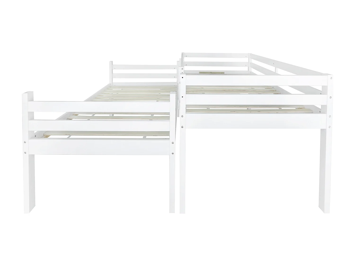 Lit superposé 90x200 cm Lit enfant avec échelle et dispositif antichute - pin - blanc (sans matelas)