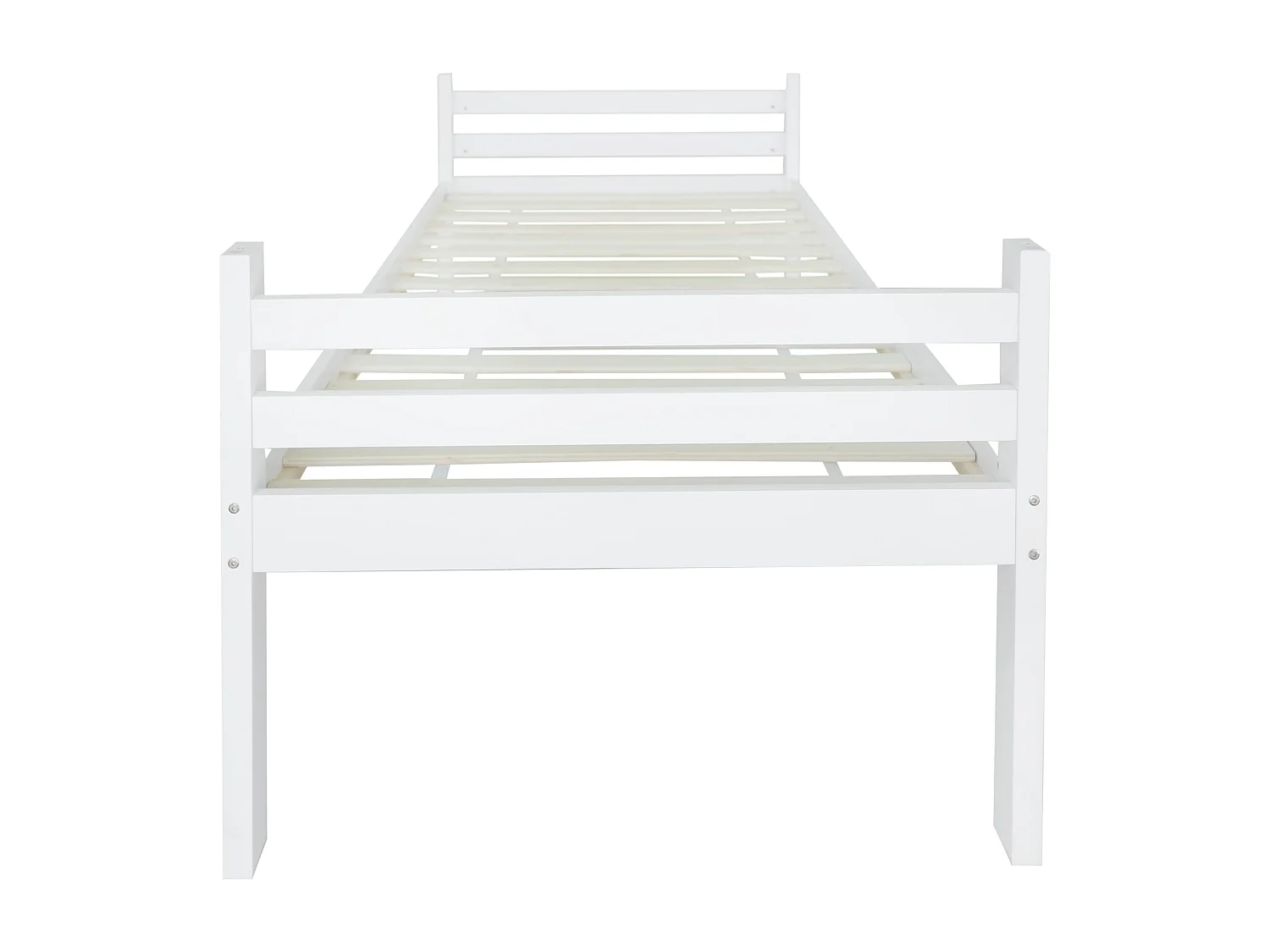 Lit superposé 90x200 cm Lit enfant avec échelle et dispositif antichute - pin - blanc (sans matelas)