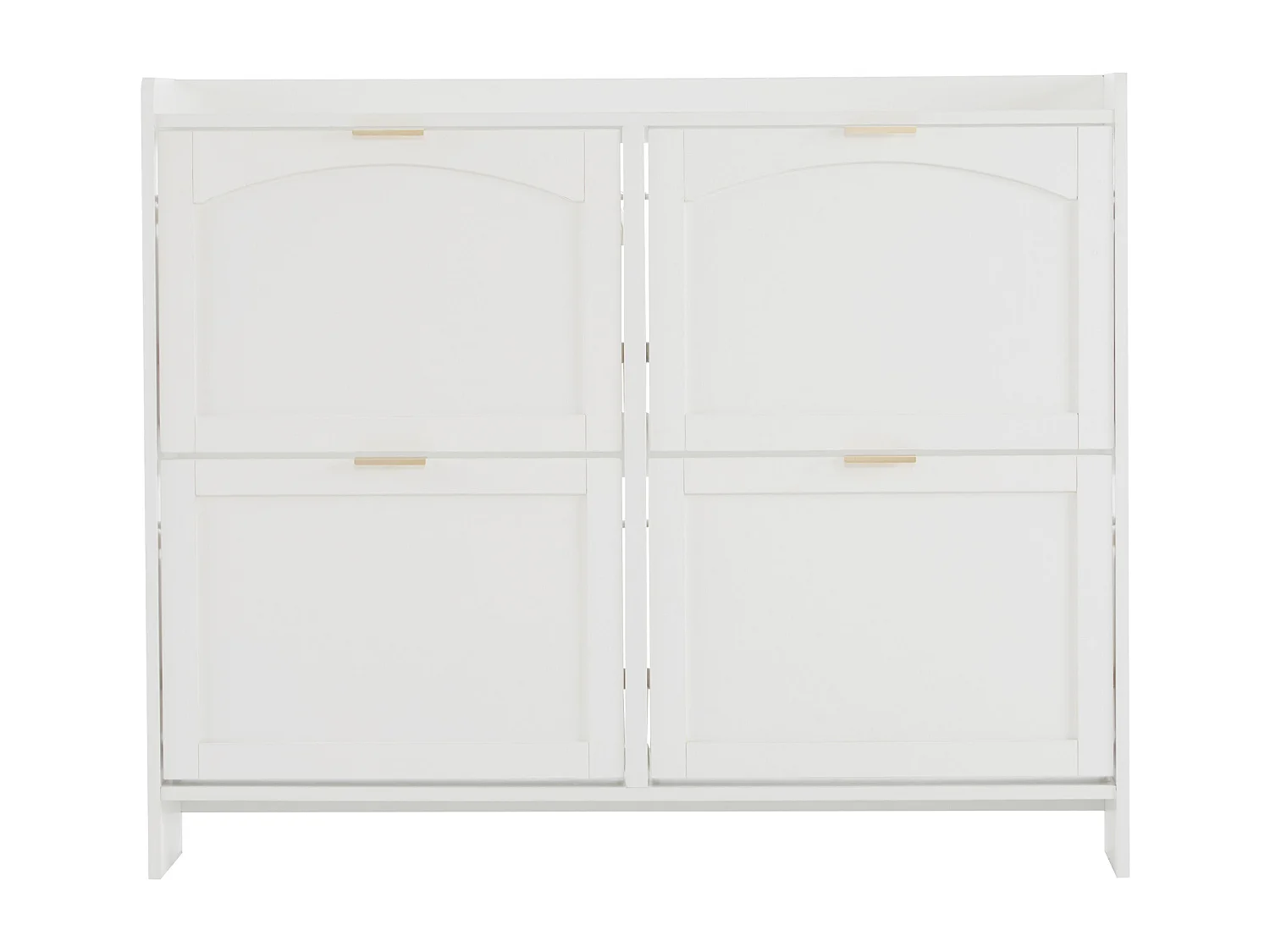 Meuble à chaussures blanc avec 4 portes et étagères ouvertes - pour entrées et couloirs