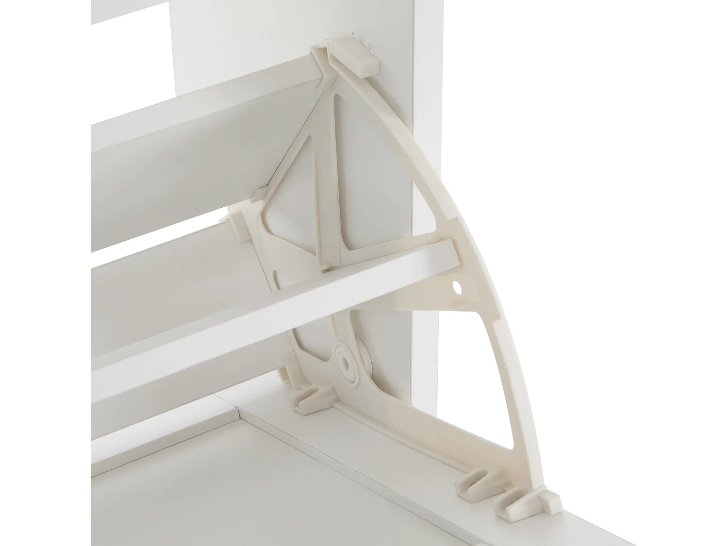 Meuble à chaussures blanc avec 4 portes et étagères ouvertes - pour entrées et couloirs