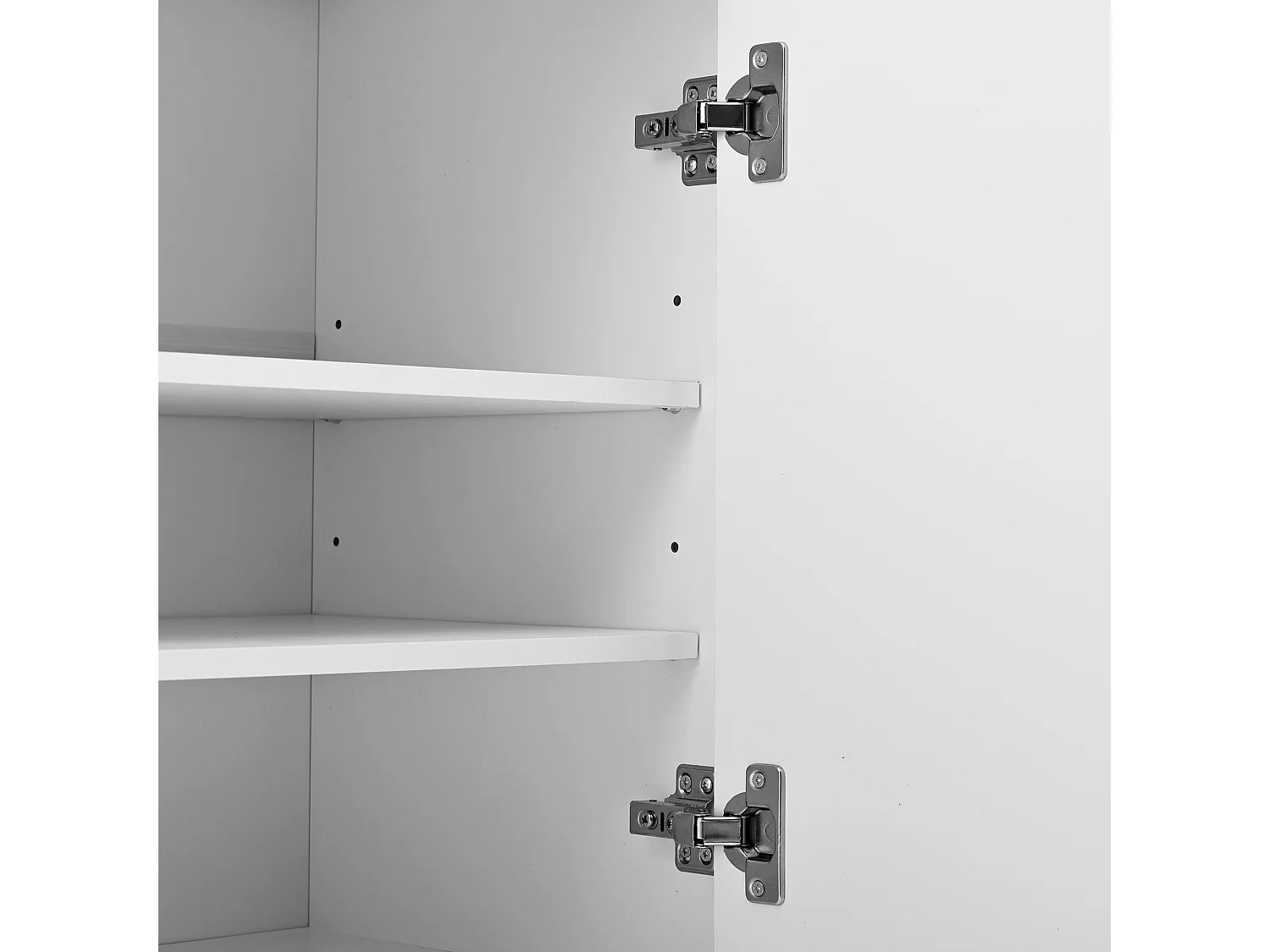 Meuble à chaussures blanc, meuble à chaussures d'entrée avec 1 tiroir et 2 portes, poignées noires