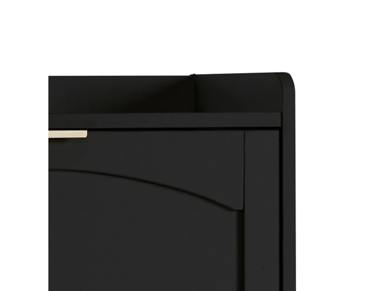 Meuble à chaussures noir avec 4 portes et étagères ouvertes - pour entrées et couloirs