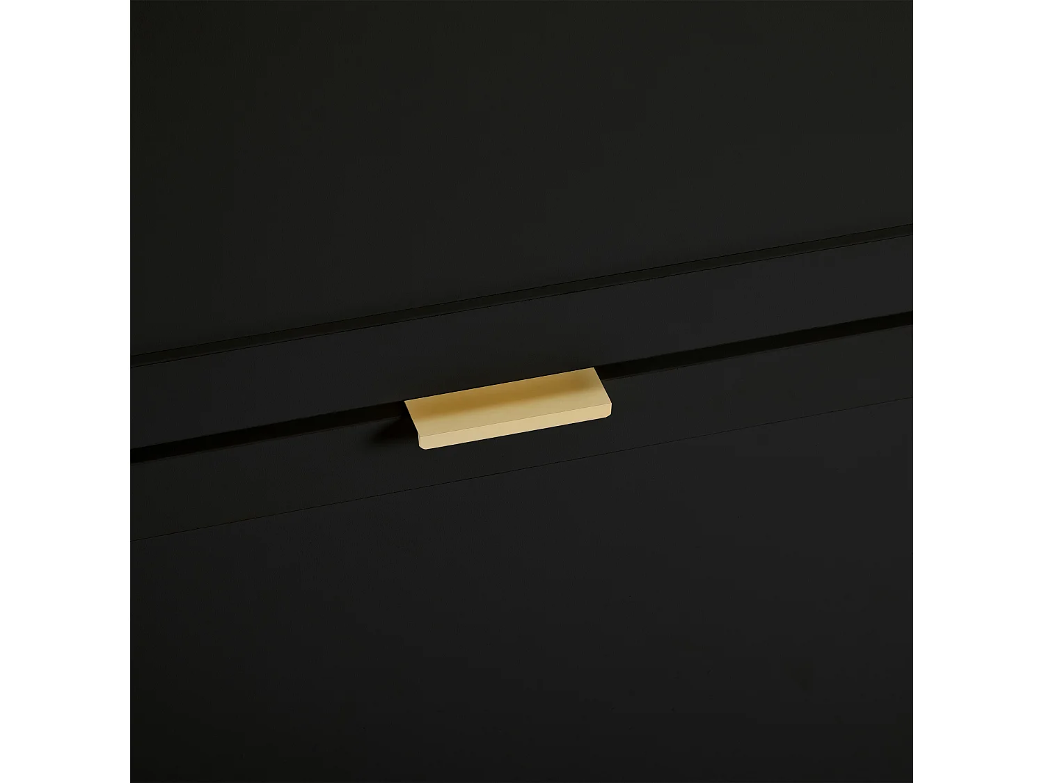 Meuble à chaussures noir avec 4 portes et étagères ouvertes - pour entrées et couloirs