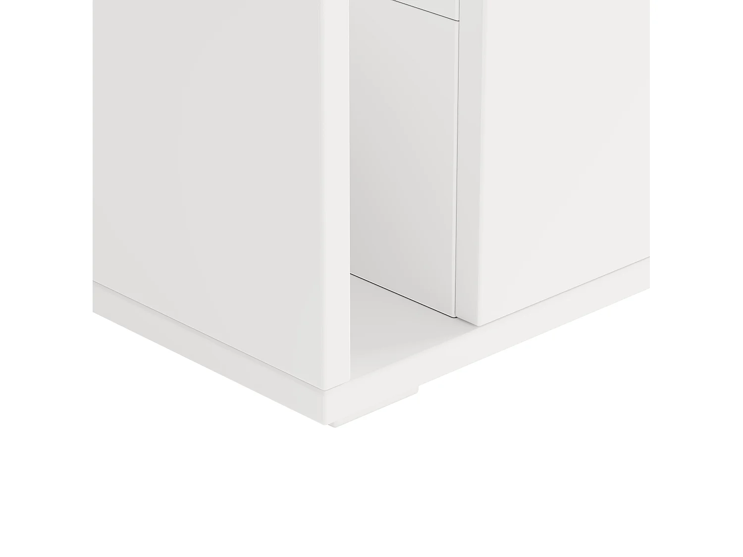 Weißer Couchtisch, rechteckiger Couchtisch mit LED-Beleuchtung und zwei Schubladen, Glasplatte