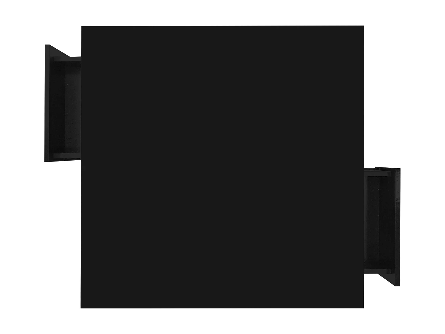 Table basse carrée, table basse noire avec 2 tiroirs de rangement, détails dorés - pour salon et bureaux