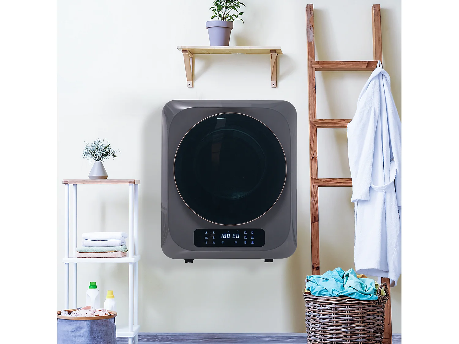 Séchoir à air évacué Séchoir mural avec 6 fonctions, 850 W, classe d'efficacité énergétique G - Gris