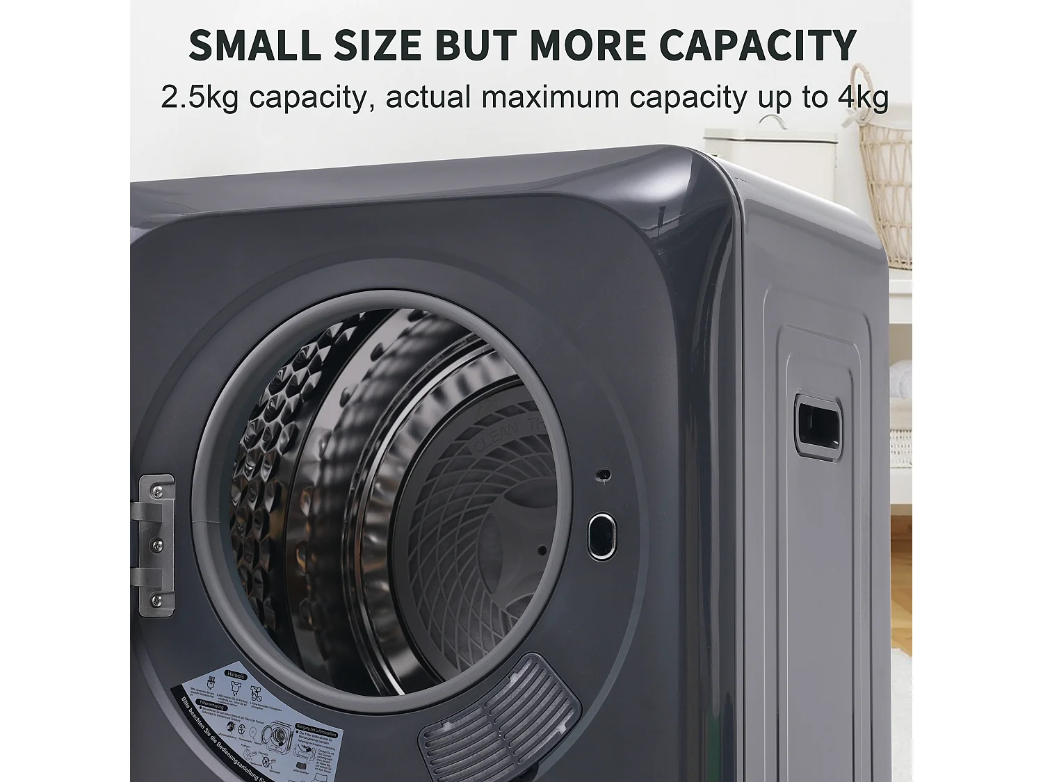 Séchoir à air évacué Séchoir mural avec 6 fonctions, 850 W, classe d'efficacité énergétique G - Gris