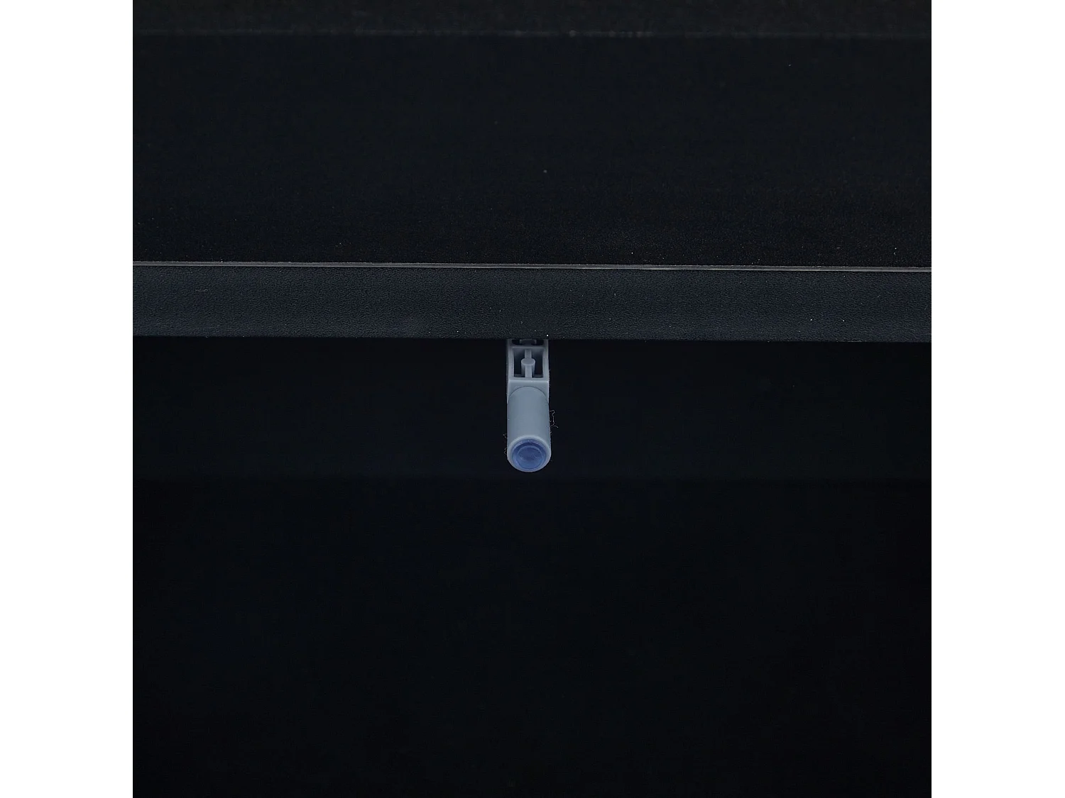 Table basse noire, table basse brillante avec espace de rangement ouvert et 1 tiroir, éclairage LED