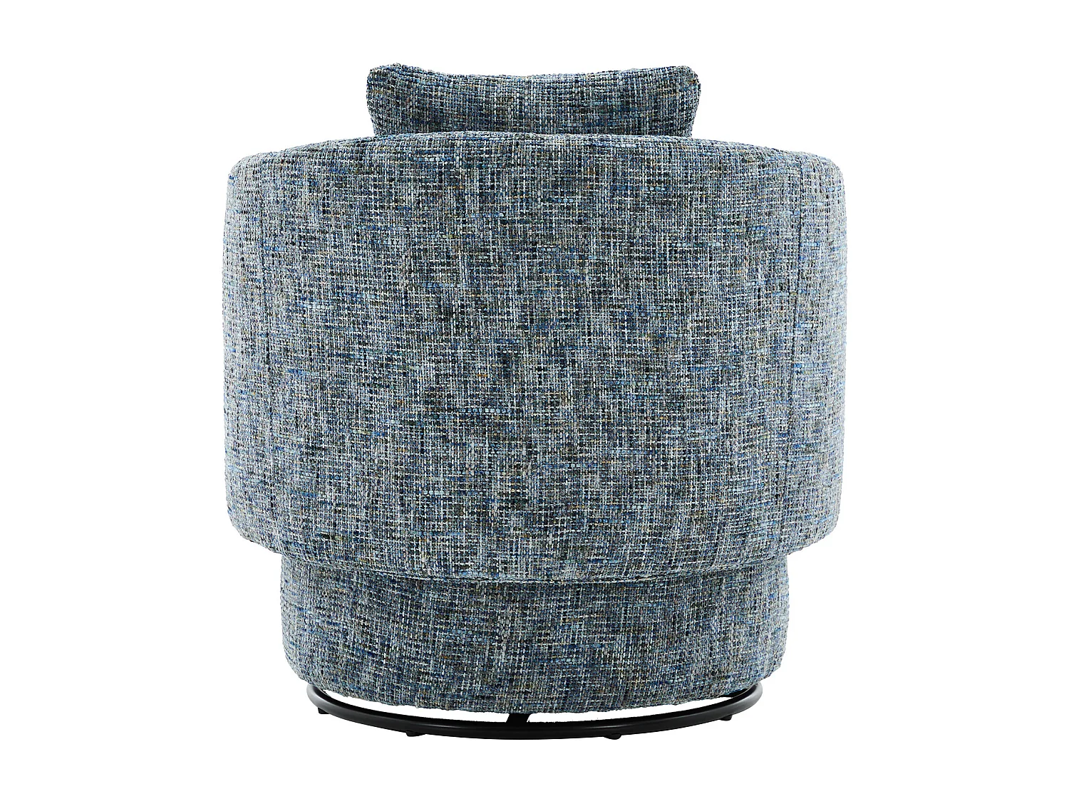 Sillón con respaldo acolchado y función giratoria - Chenilla azul - para sala de estar y oficina