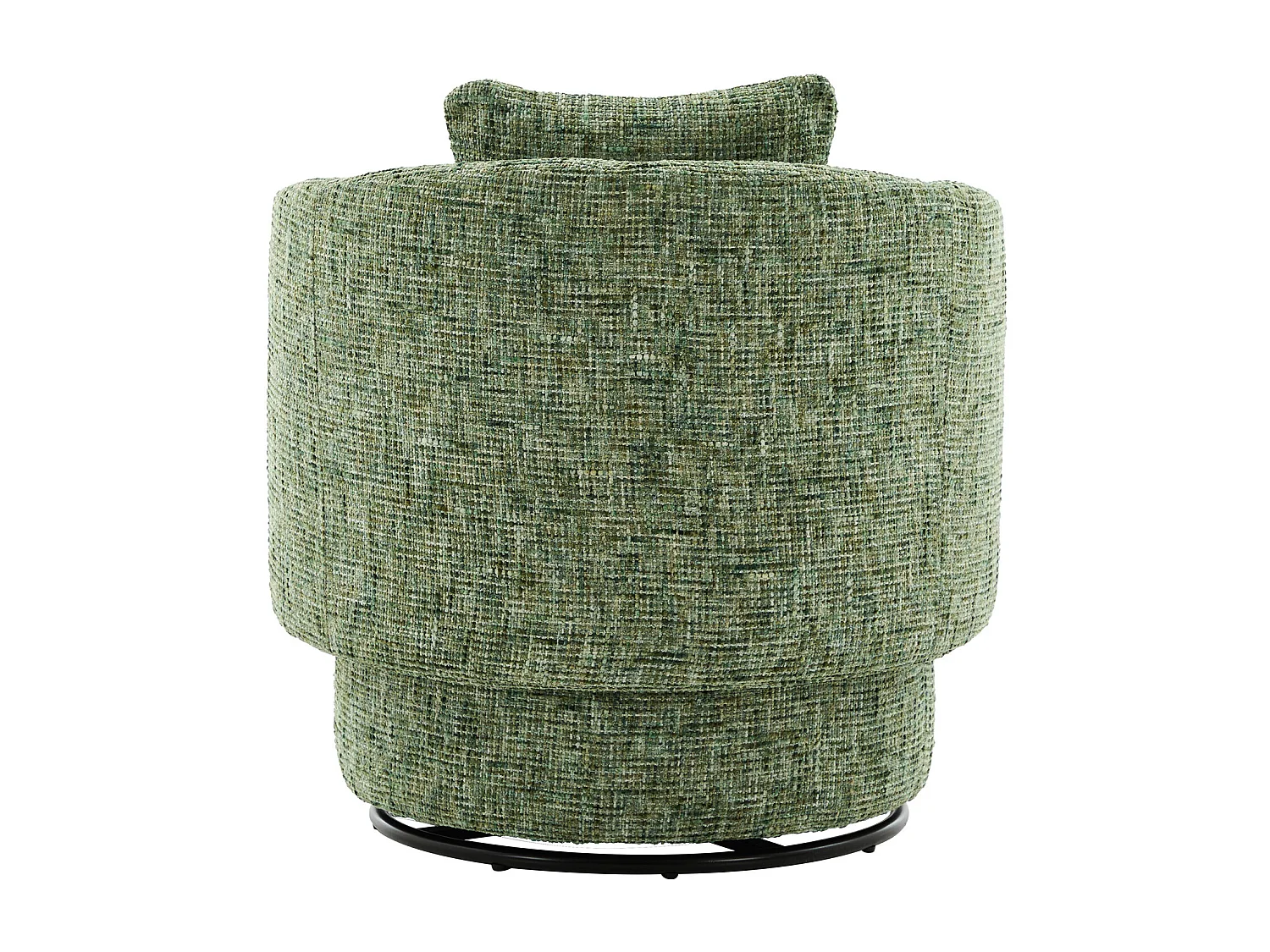 Sillón con respaldo acolchado y función giratoria - Chenilla verde - para sala de estar y oficina