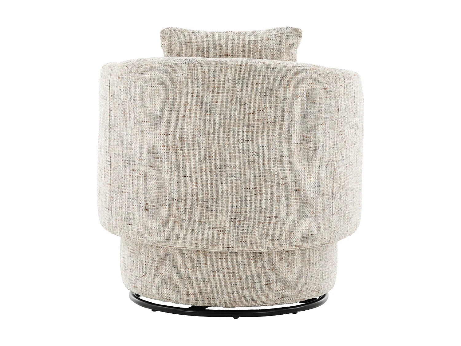 Sessel mit gepolsterter Rückenlehne und Drehfunktion – Elfenbeinfarbenes Chenille – für Wohnzimmer und Büro