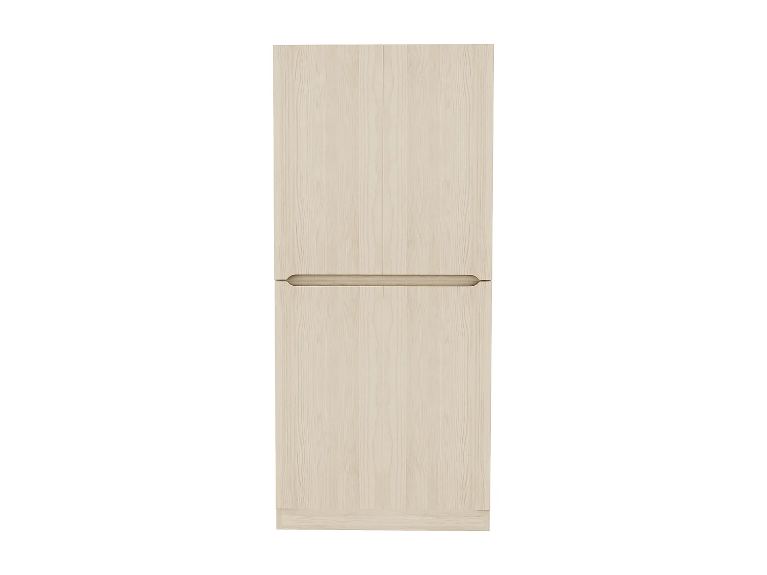 Naturfarbener Kleiderschrank mit Staufächern und Kleiderstange – 4 Türen – fürs Schlafzimmer