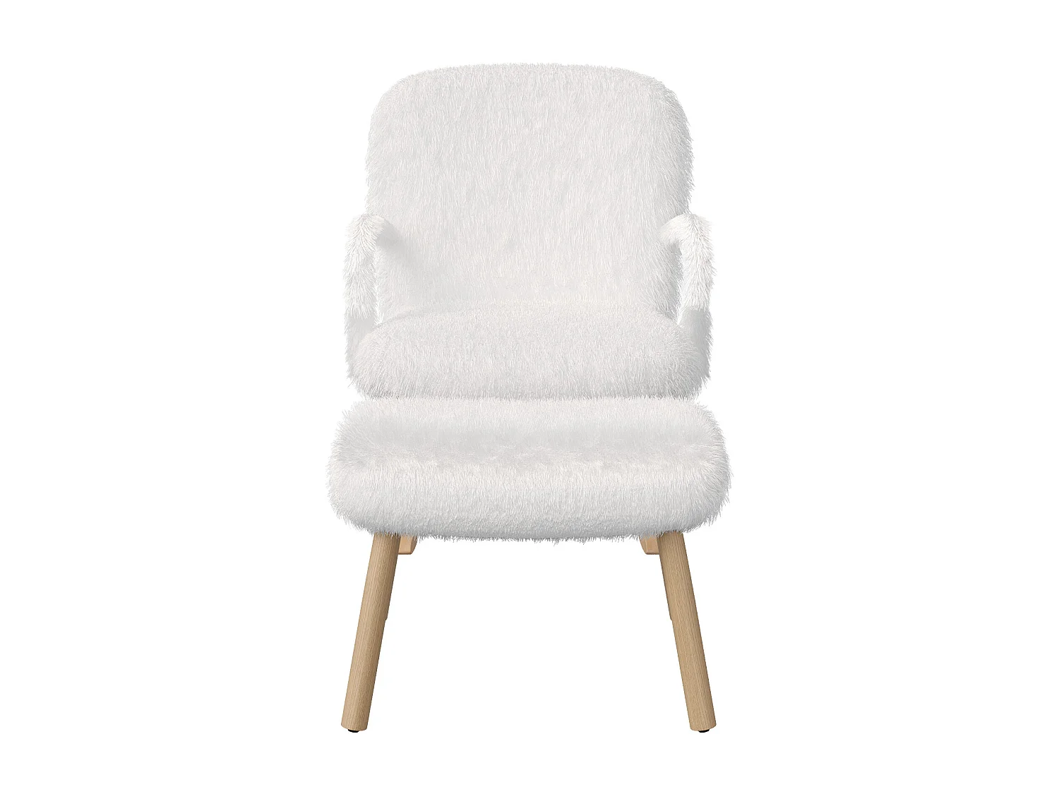 Fauteuil à bascule avec repose-pieds, accoudoirs en velours, Chaise à bascule en assise profonde 58cm, style scandinave, blanc