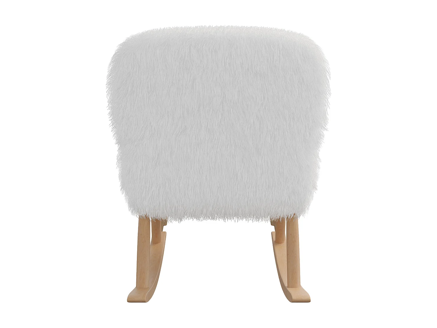 Fauteuil à bascule avec repose-pieds, accoudoirs en velours, Chaise à bascule en assise profonde 58cm, style scandinave, blanc