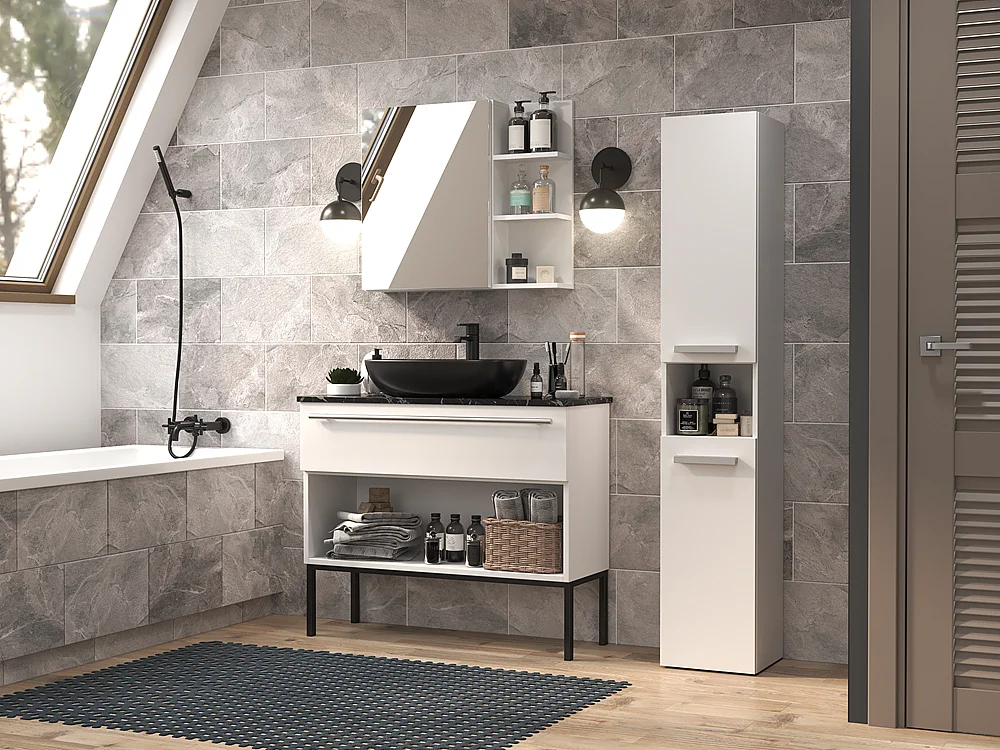 kolomkast nel 1 wit Wit - 31x30x174cm