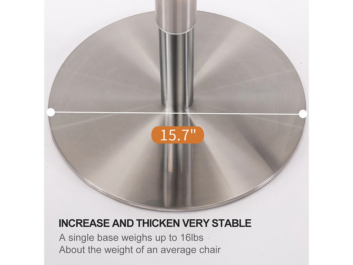 Tabouret de bar pivotant cuir - Réglable en hauteur - Pieds en métal argenté