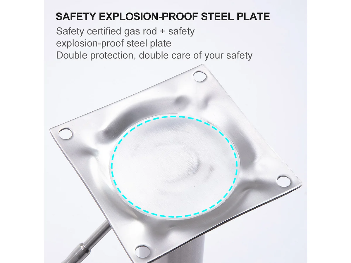 Tabouret de bar pivotant cuir - Réglable en hauteur - Pieds en métal argenté