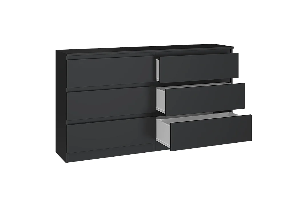 Commode Organisateur de 8 tiroirs de 140 cm en noir