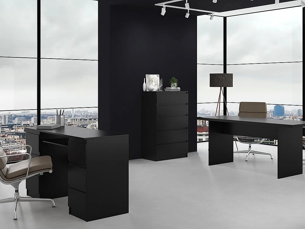 Ladekast zwart 5 lades - 70x40x109,5cm