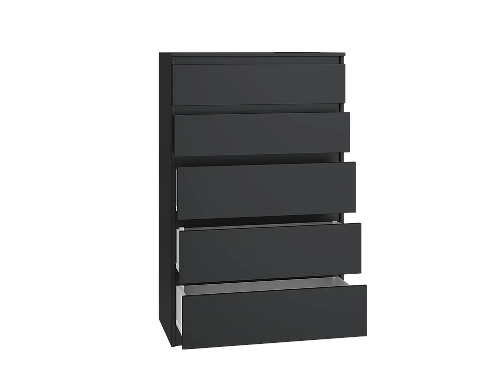 Ladekast zwart 5 lades - 70x40x109,5cm