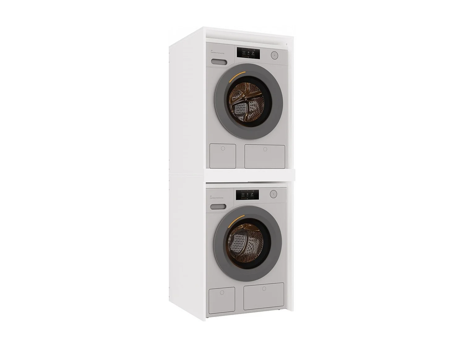 Armoire de Machine à Laver/Sèche-linge Suspendue - Blanc, 64x64x180cm