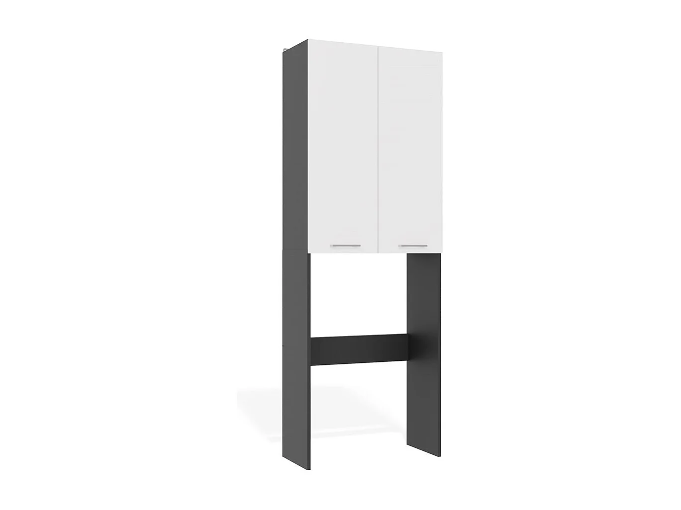 Armoire de Machine à Laver Anthracite Blanc DD - 64x30x180cm avec Étagères Ajustables et Options de Porte