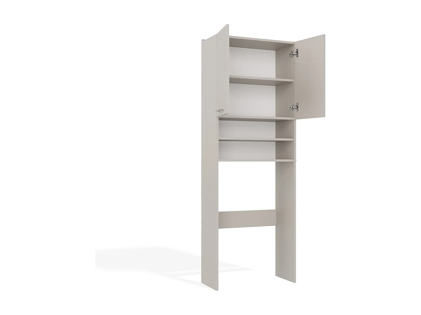 Armoire de Machine à Laver Crème DK - 64x30x180cm avec Étagères Ajustables et Options de Portes