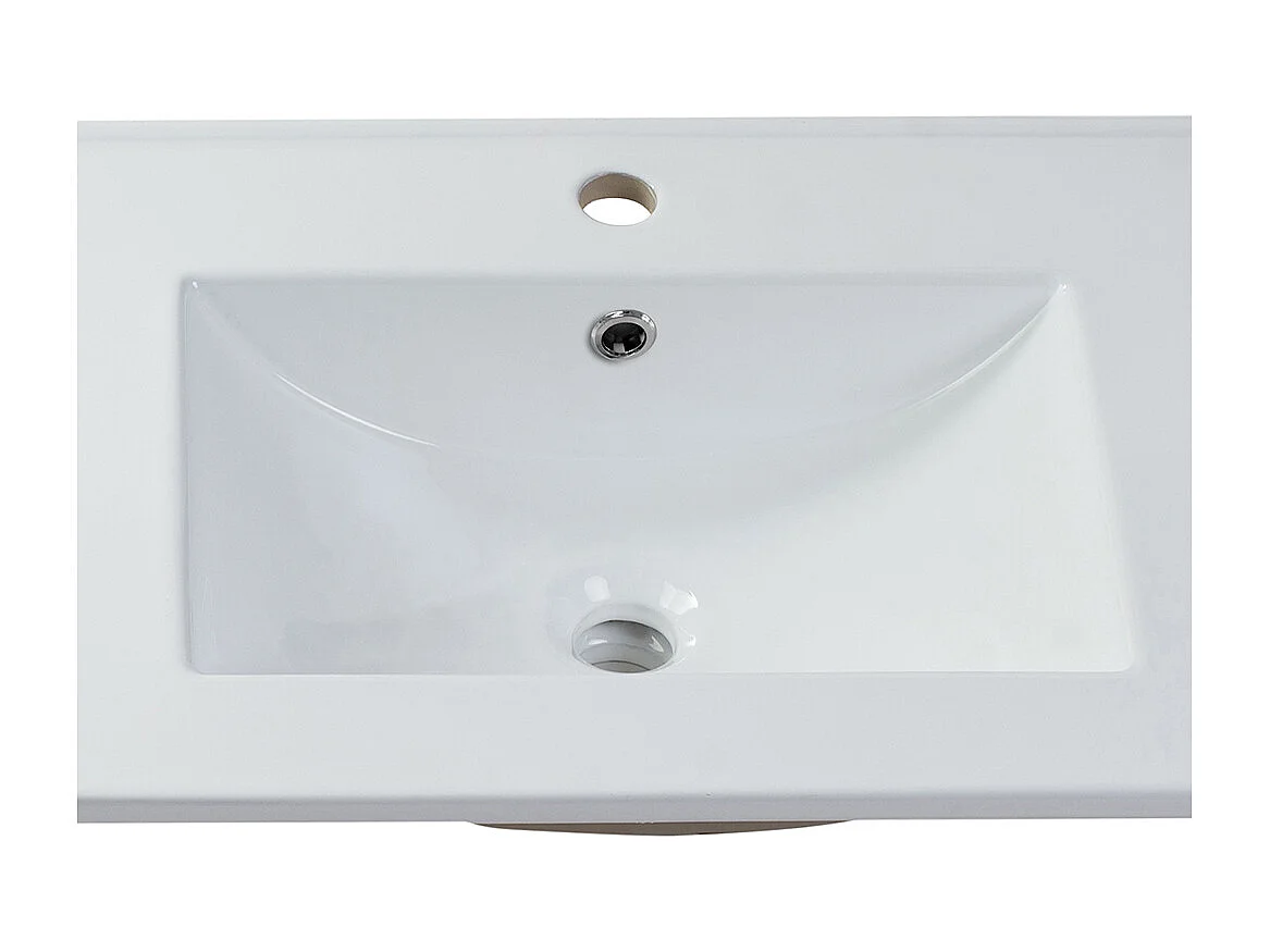 Meuble de salle de bain suspendu strié avec vasque à encastrer et robinet - Coloris beige - 120 cm - DALIKO