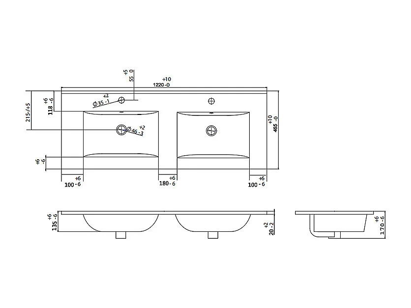 Mobile bagno sospeso con scanalature con lavabo ad incasso e rubinetto - Beige - 120 cm - DALIKO