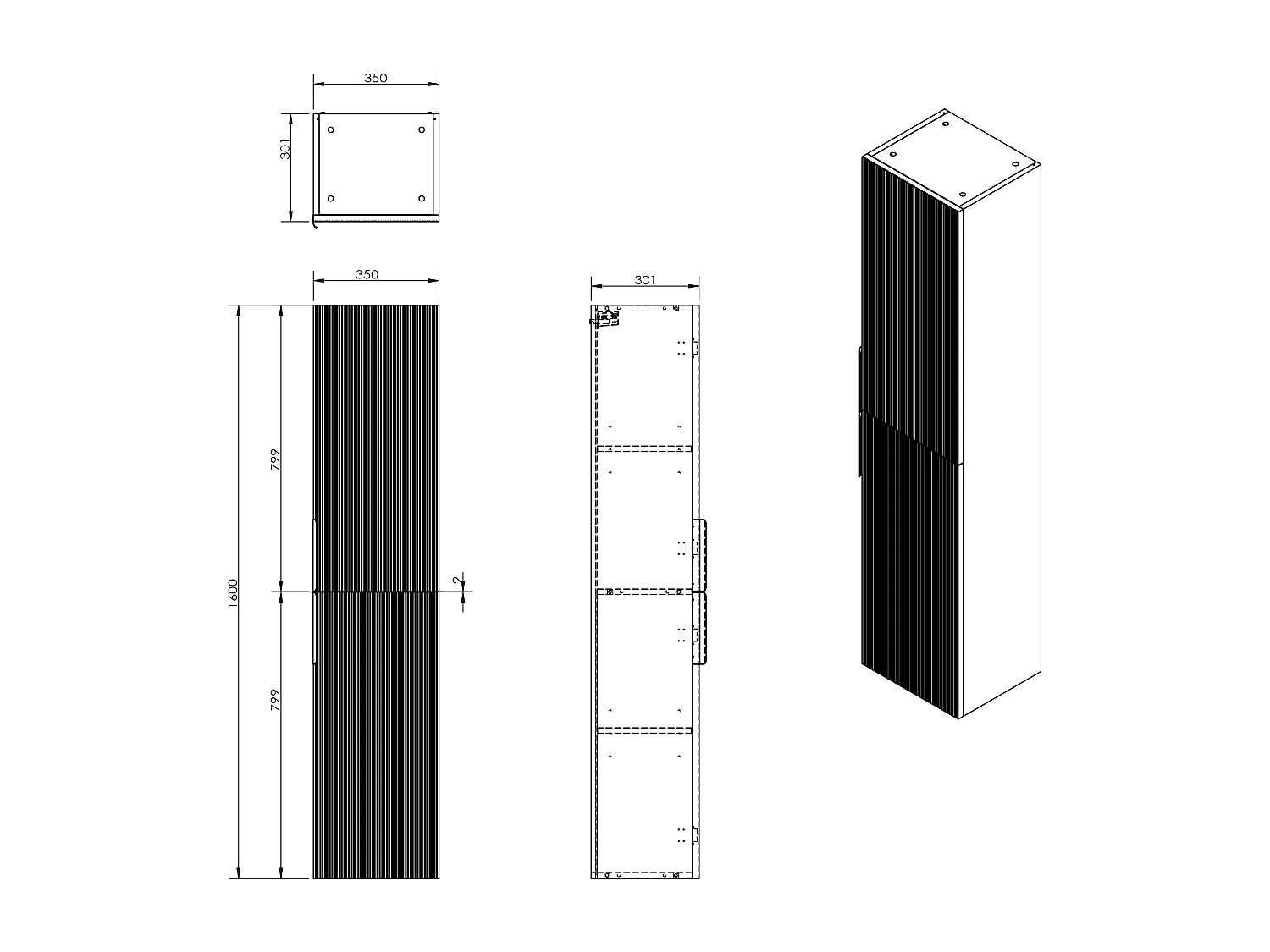 Meuble de salle de bain suspendu strié avec vasque à encastrer, colonne et robinet - Coloris beige - 120 cm - DALIKO