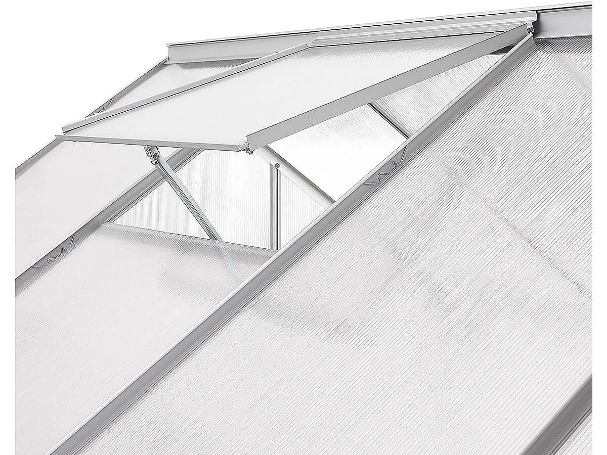 Serre jardin polycarbonate 250 x 190 x 195 cm "Basilic" - 4,75 m² - Gris